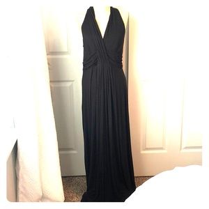 Ann Taylor LOFT Black V-Neck Maxi Dress Size L